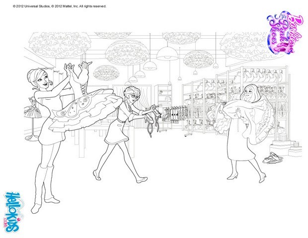 Barbie in the ballet shop coloring pages - Hellokids.com