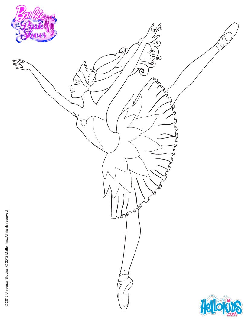 barbie ballerina coloring page