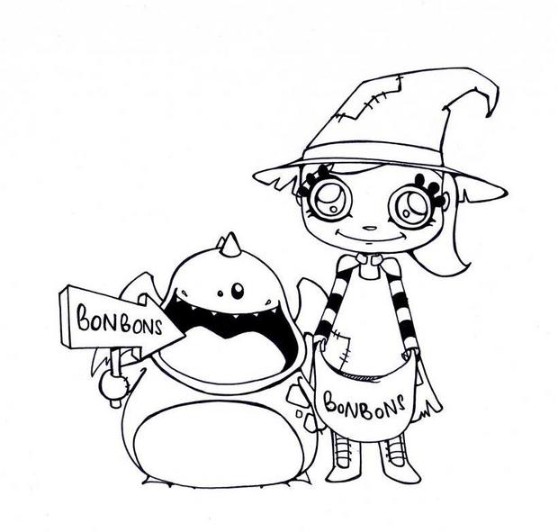 halloween candy coloring pages - photo #38