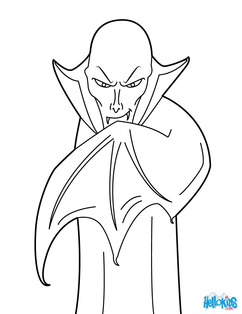 Count Dracula Coloring Pages Hellokids