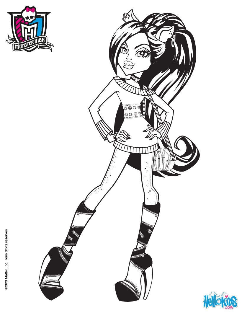 Clawdeen Wolf Coloring Pages Hellokids