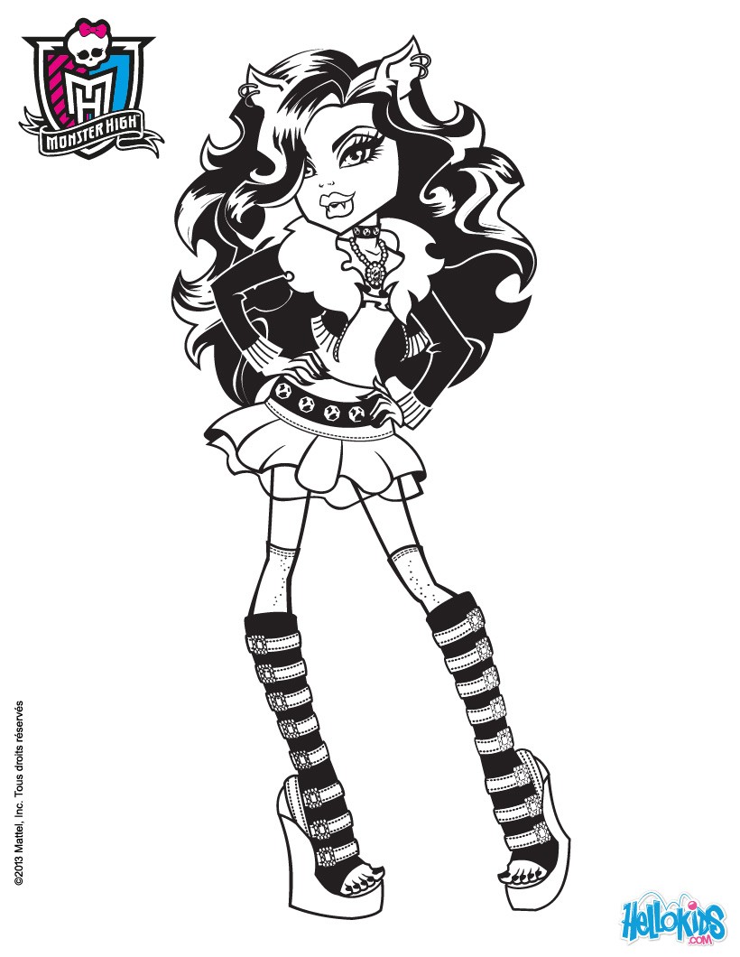 Clawdeen wolf coloring pages Hellokidscom