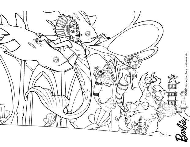 queen mermaid coloring pages - photo #8