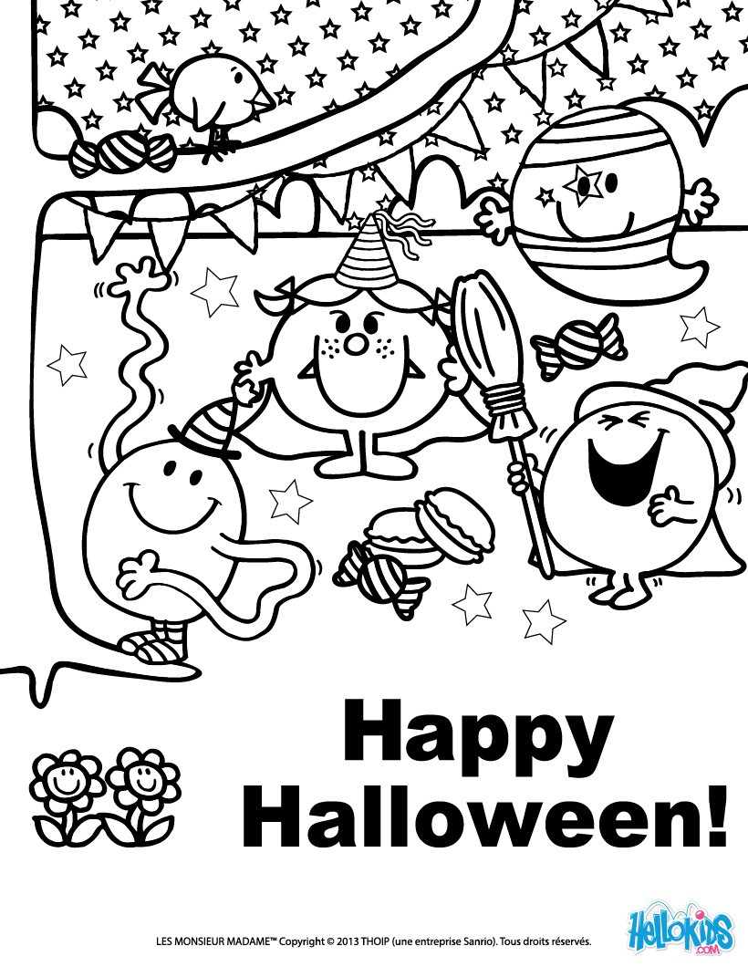 Happy halloween coloring pages - Hellokids.com