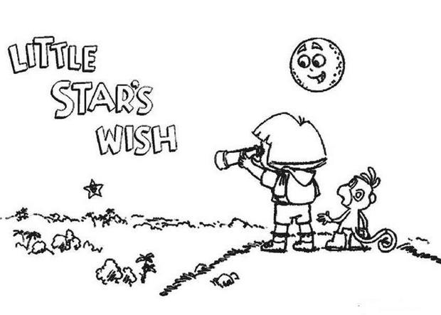 Dora Explorer Star Coloring Pages Hellokids Page