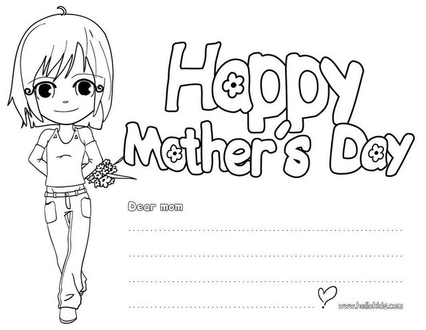 I love you mom coloring pages - Hellokids.com