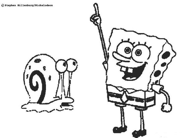 gary spongebob coloring pages