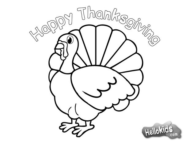 a turkey for thanksgiving coloring pages - photo #9