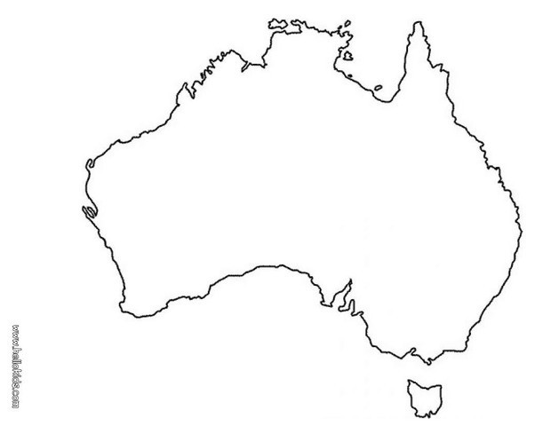 Australia Map Coloring Pages Hellokids Com