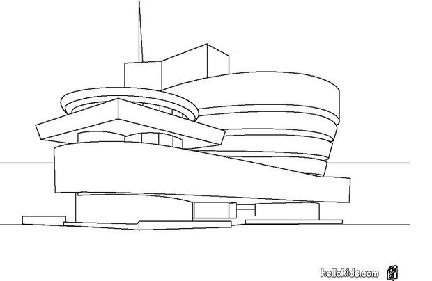 Guggenheim Museum Coloring Pages Hellokids Page Art