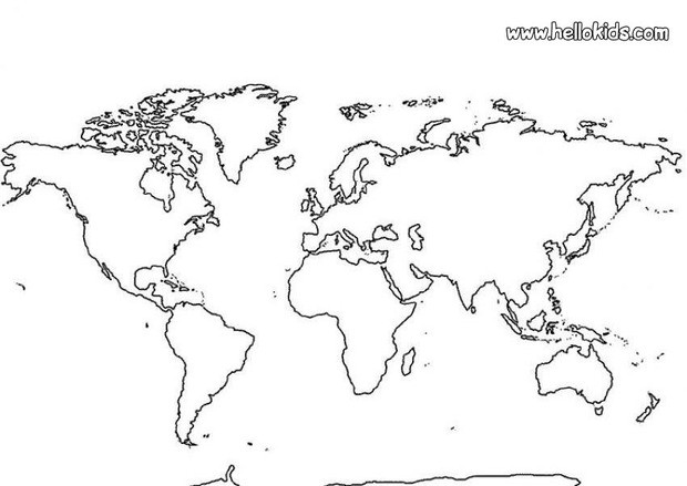 World Map Coloring Pages Hellokids Com