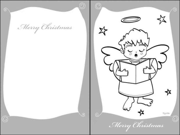Christmas Angel greeting card worksheet