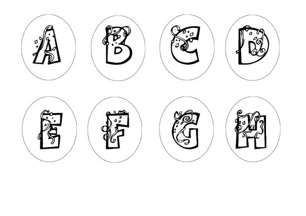Letters a to h coloring pages - Hellokids.com
