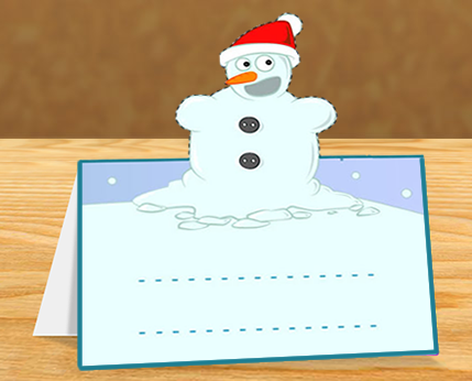Santa & Snowman pop up place cards
