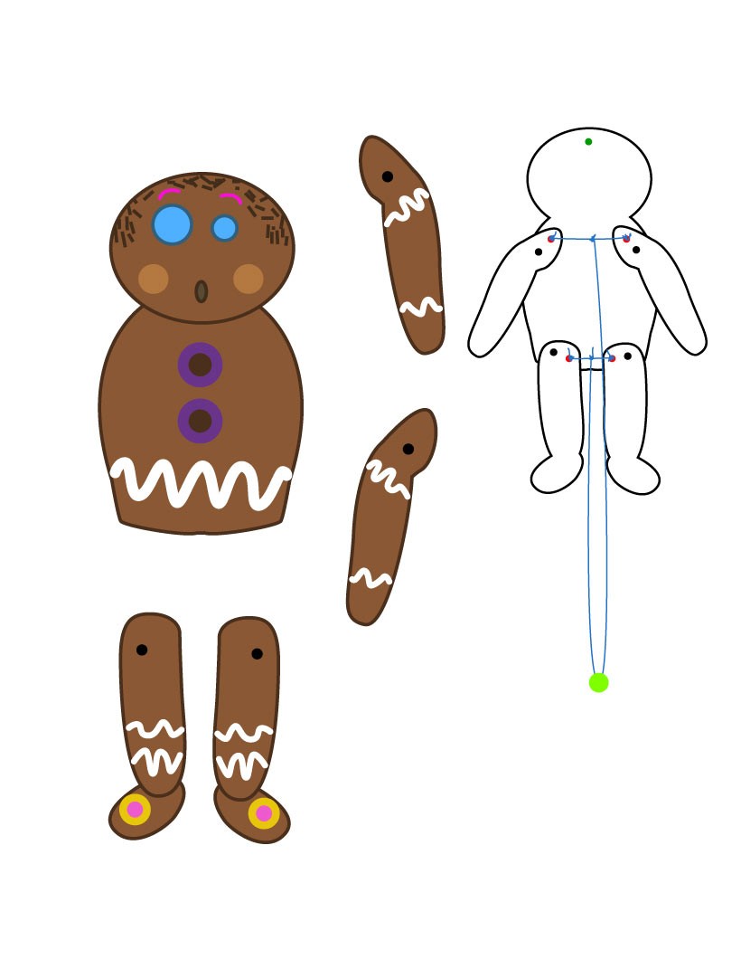 Gingerbread Man Paper Bag Puppet Template