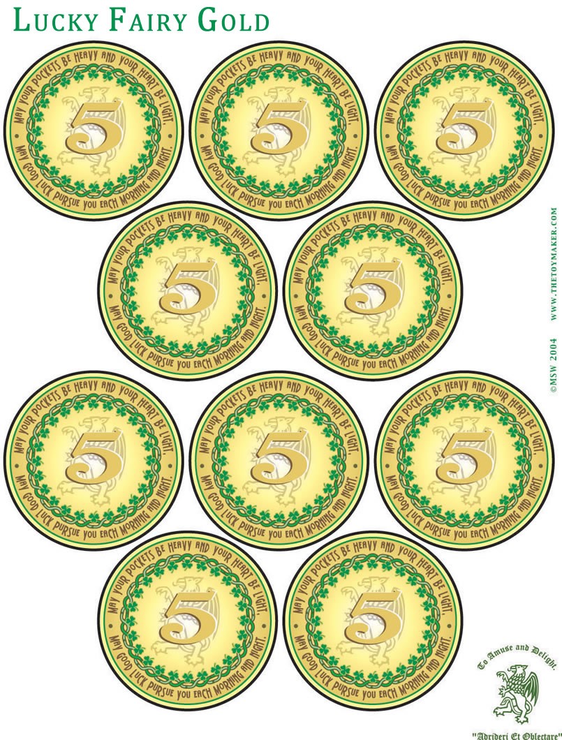 ST. PATRICK'S DAY crafts St. Patrick's Lucky 5 & 10 Coins