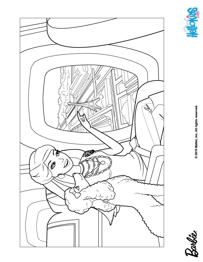 barbie paris coloring pages