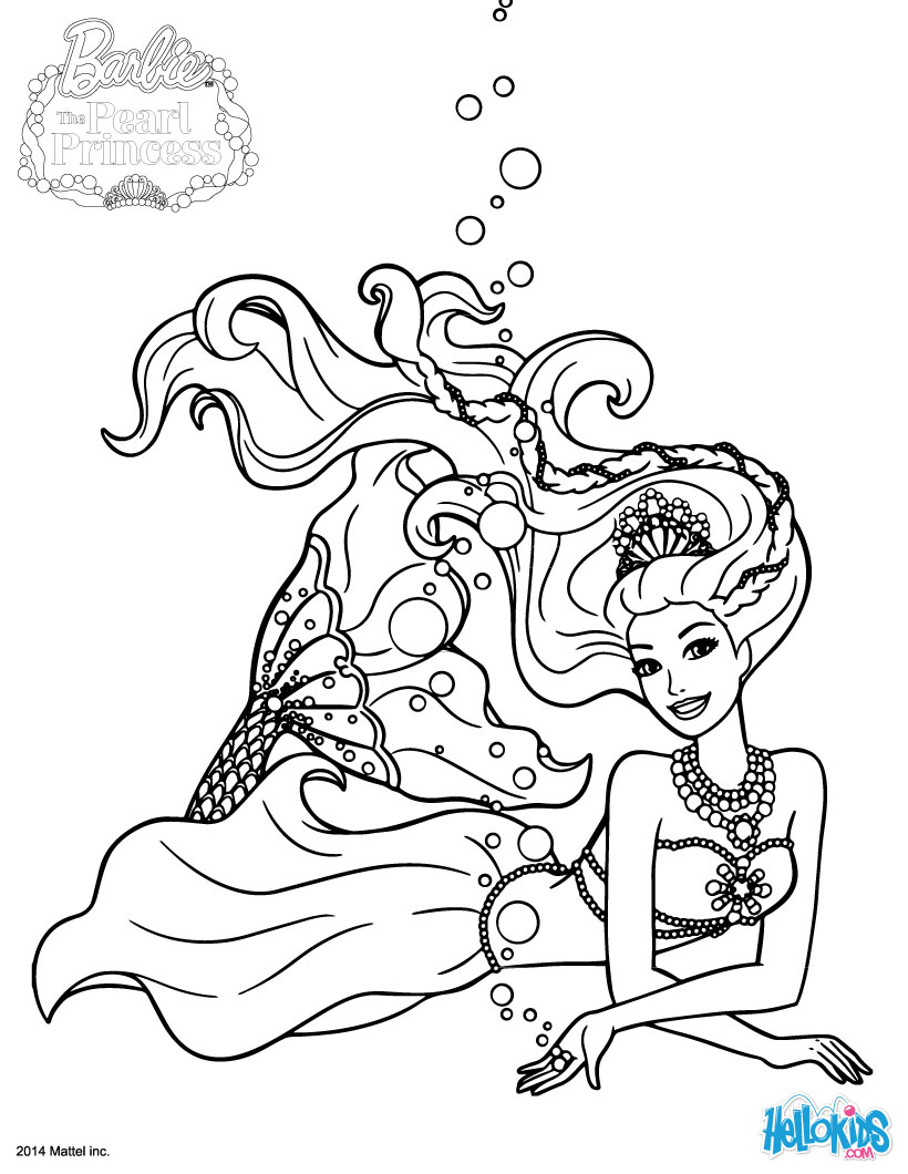 barbie pearl princess coloring pages