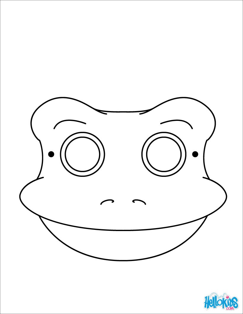 Frog mask coloring pages   Hellokids.com