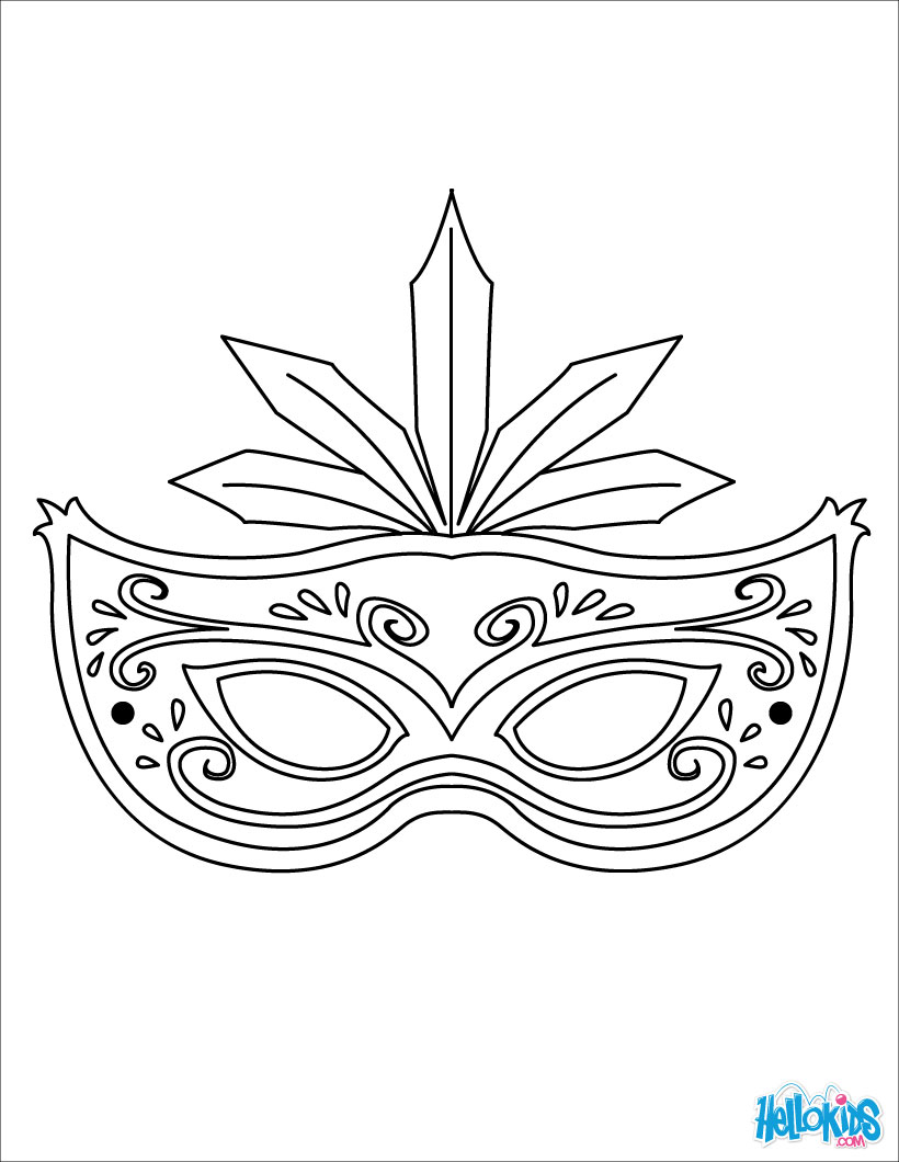 Masquerade mask coloring pages   Hellokids.com