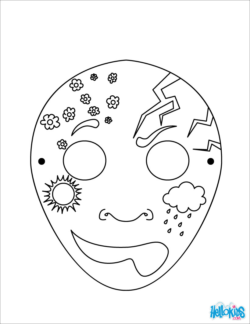 Butterfly Mask Weather Mask coloring page