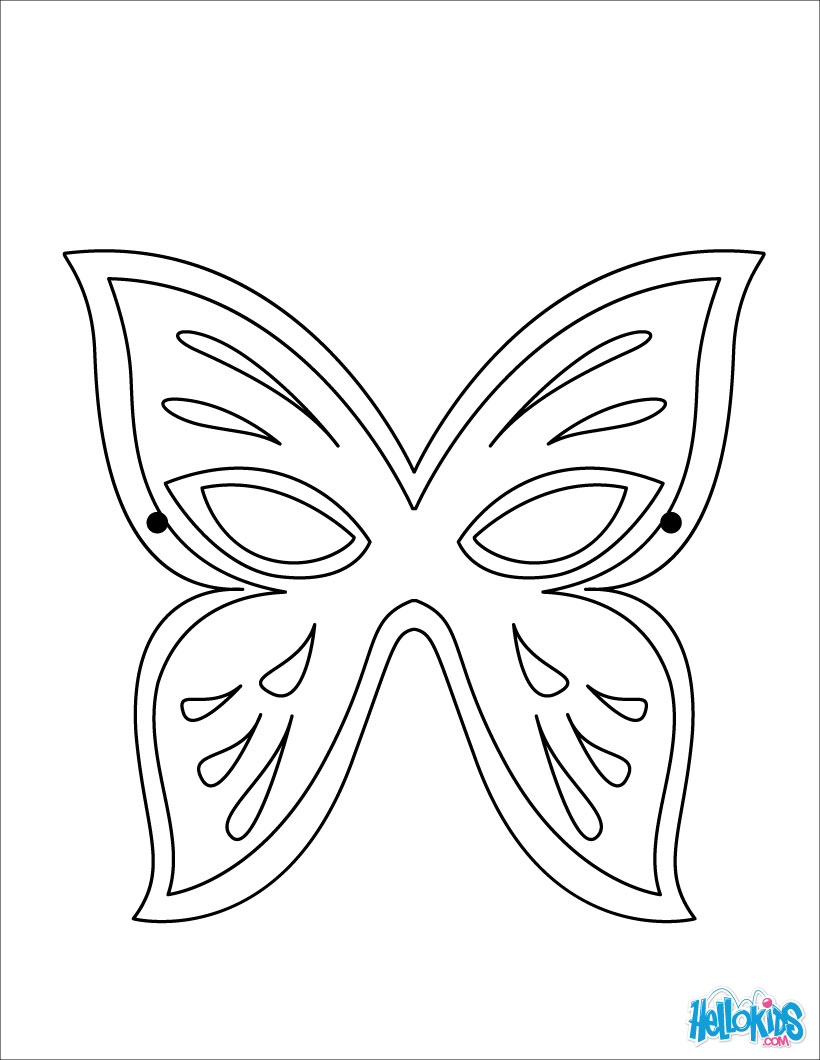 Butterfly mask coloring pages   Hellokids.com