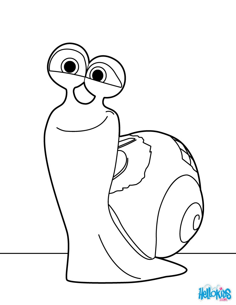 Turbo the snail coloring pages - Hellokids.com