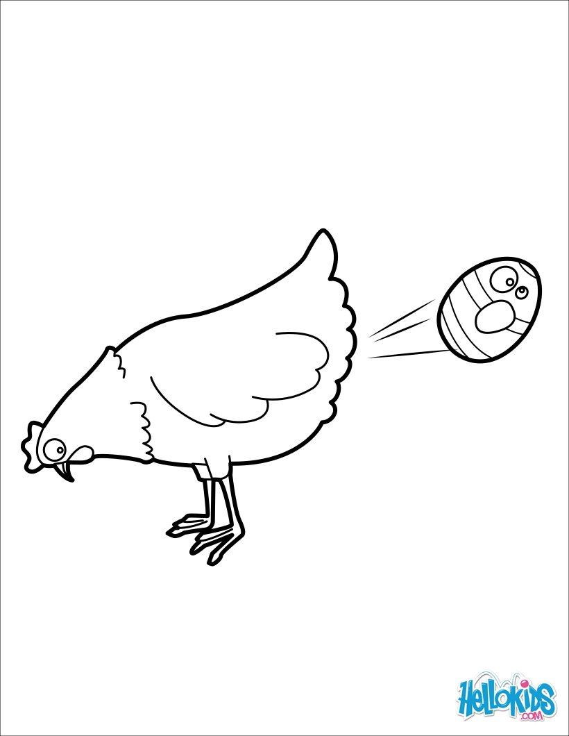 Chocolate Baby Chick Chicken Throwing Chocolate Eggs coloring page