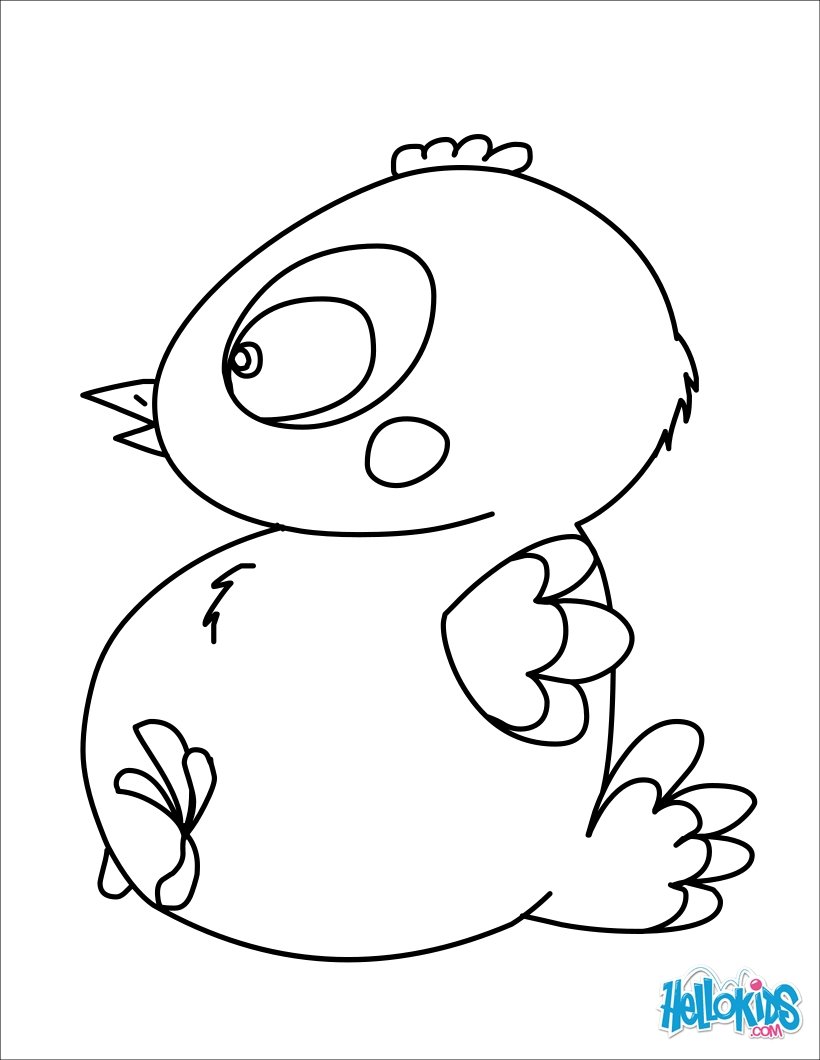 Chicken and small Chocolate Egg Chocolate Baby Chick coloring page