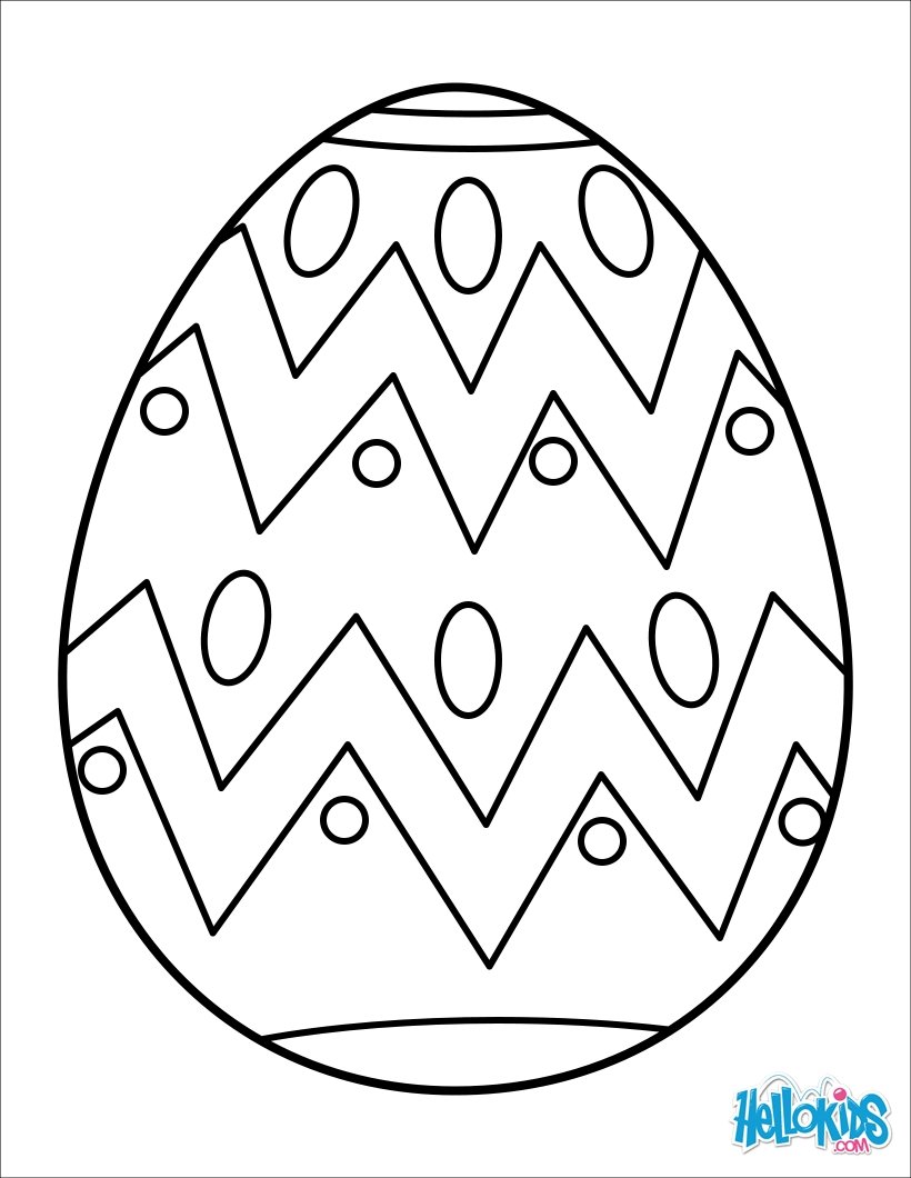 Painted easter egg coloring pages   Hellokids.com