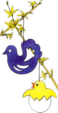 Chick and Bird Easter Ornaments craft for kids