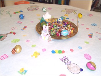 Easter Tablecloth craft for kids