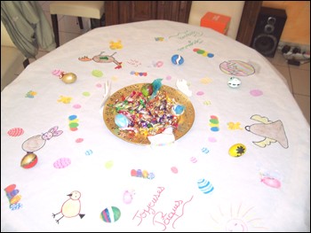 Easter Tablecloth craft for kids