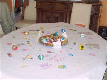 Easter Tablecloth craft for kids