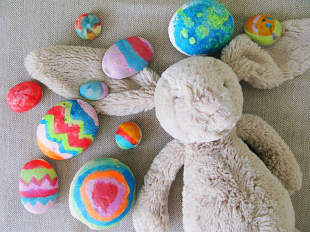 Painted Easter Egg Rocks craft project