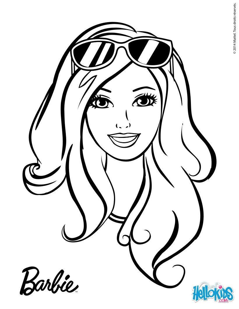 Barbie ready for the summer sun coloring pages   Hellokids.com