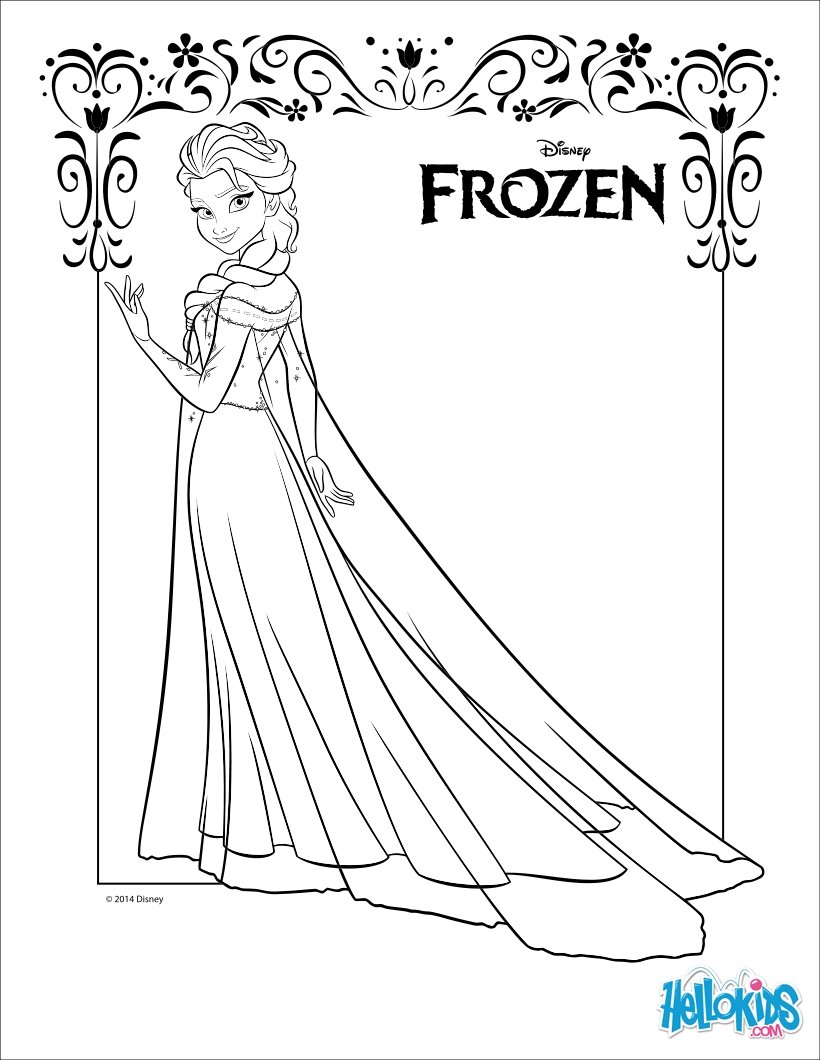 a coloring pages of princess elsa - photo #17