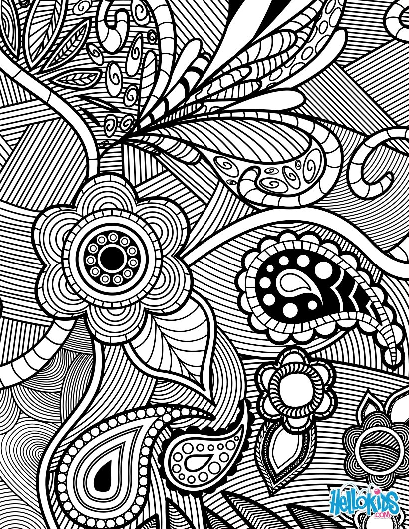 paisley flower coloring book pages for adults - photo #1