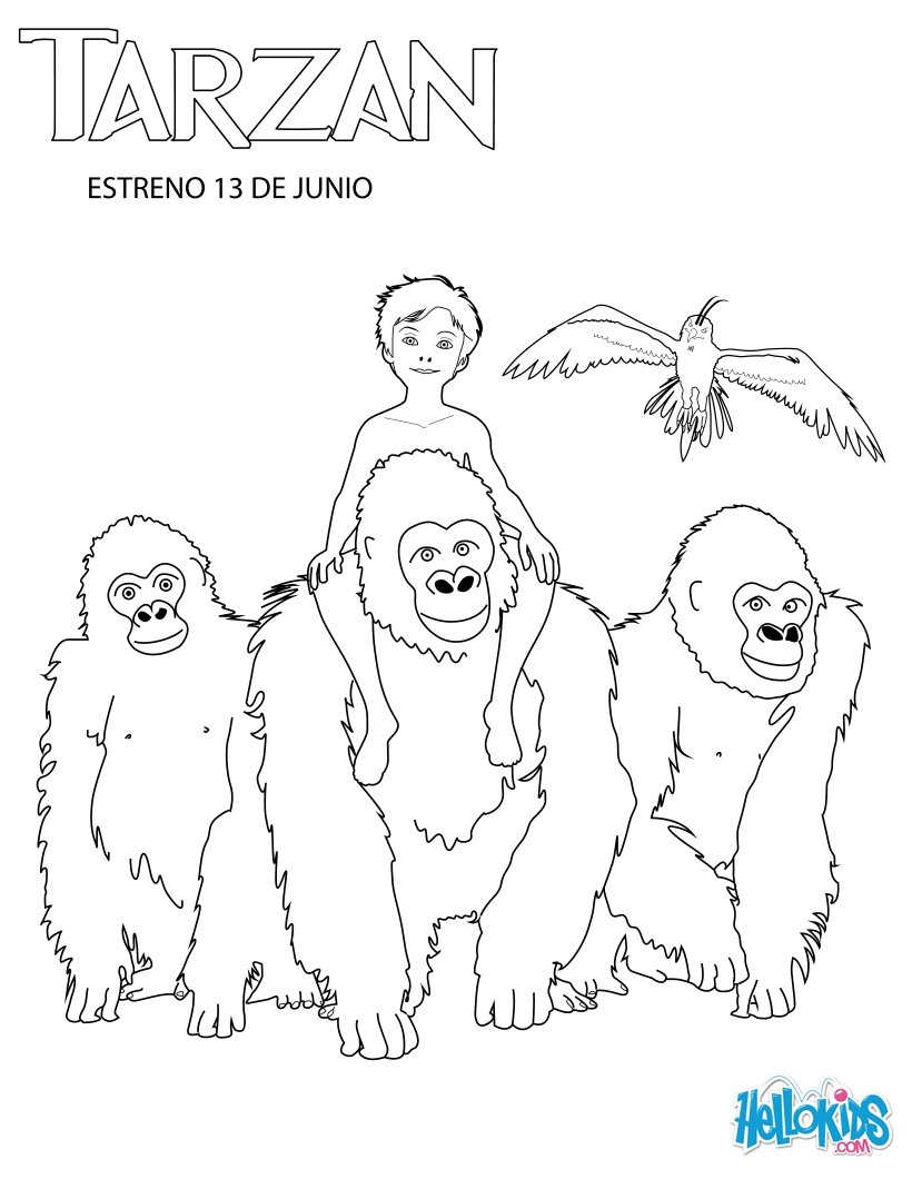 young tarzan with his family coloring page 9ra