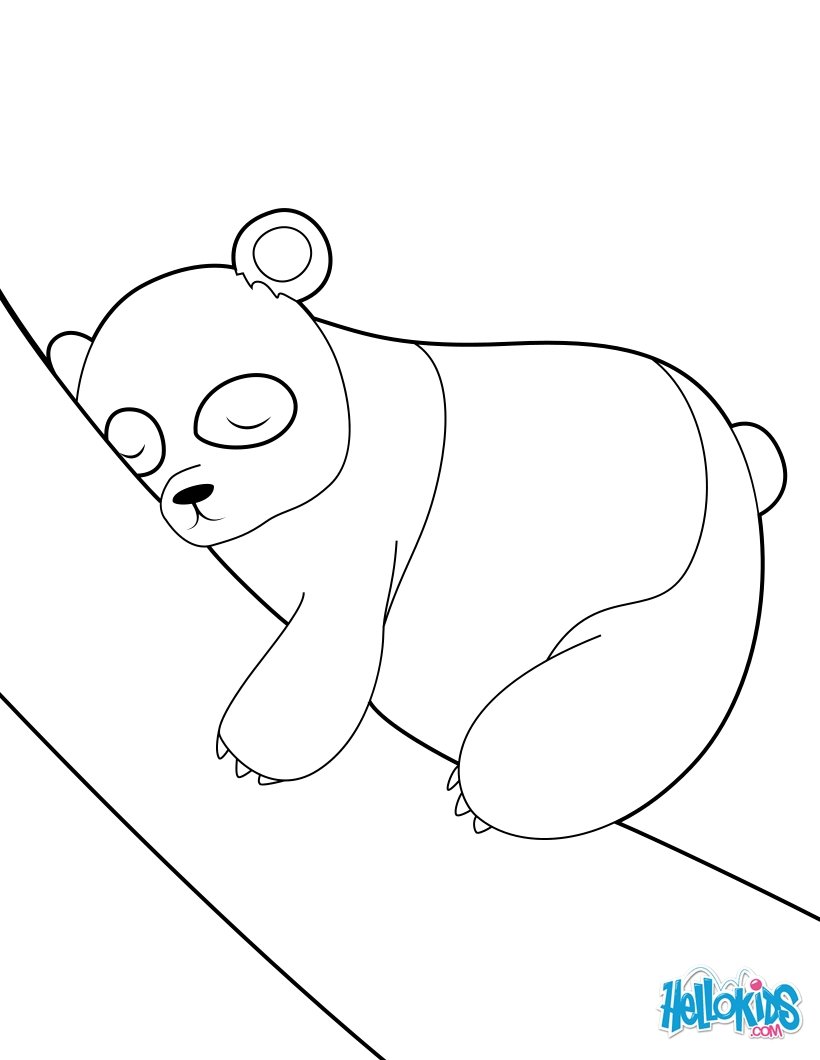 Sleeping panda coloring pages - Hellokids.com