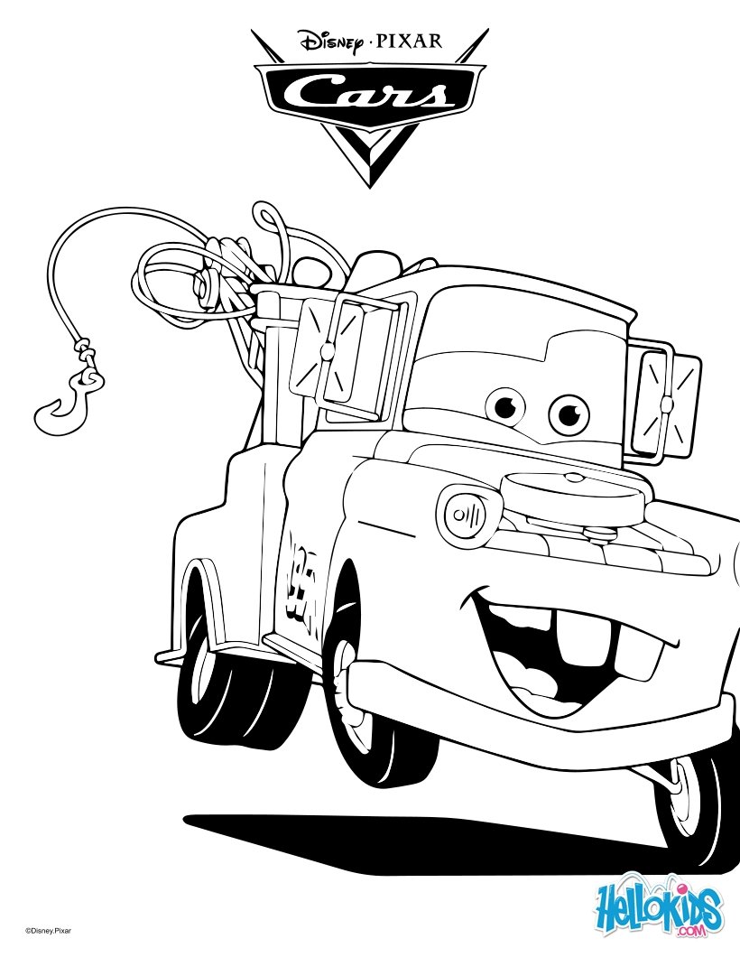 Mater the tow truck coloring pages  Hellokids.com