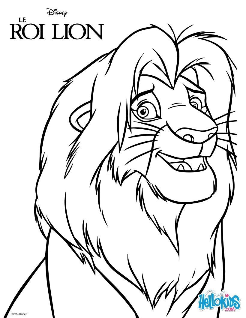 The lion king - simba coloring pages - Hellokids.com