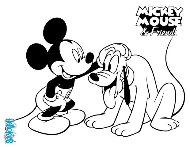 mickey mouse and pluto coloring pages