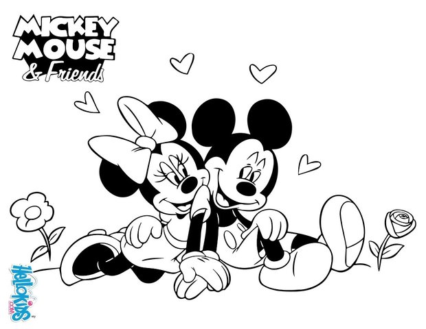 mickey and minnie coloring pages for kids