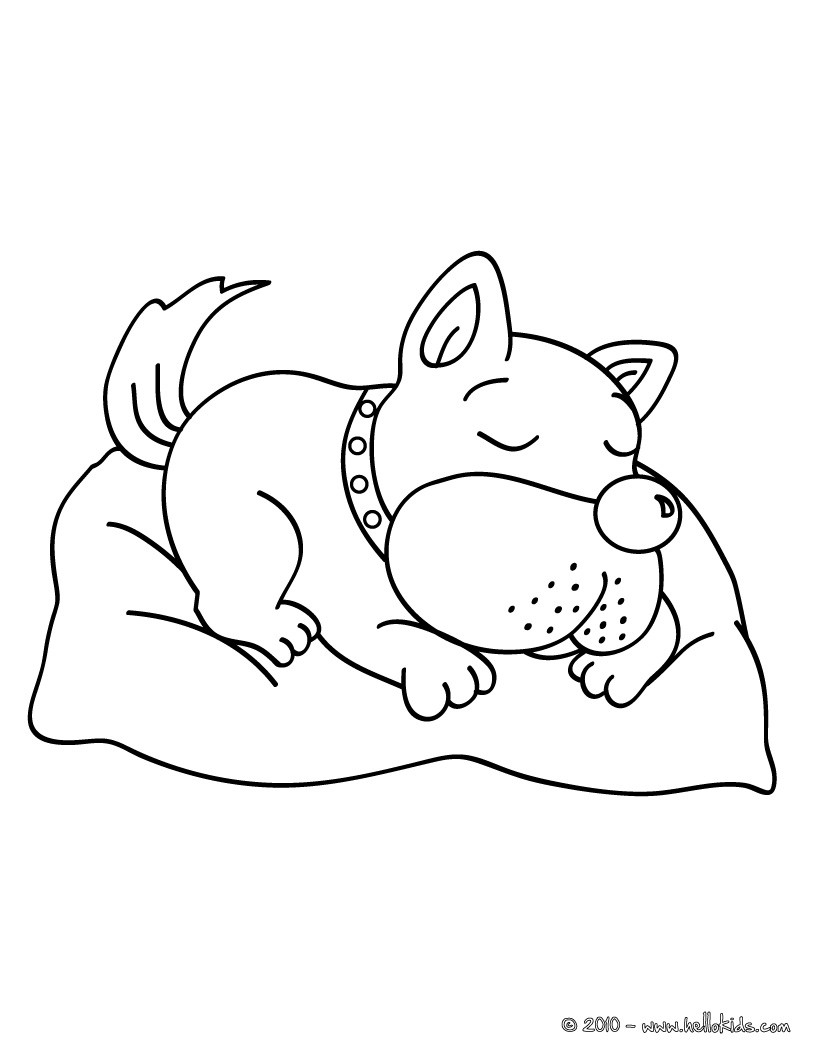 Sleeping dog coloring pages - Hellokids.com