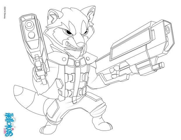 Rocket raccoonguardians of the galaxy coloring pages