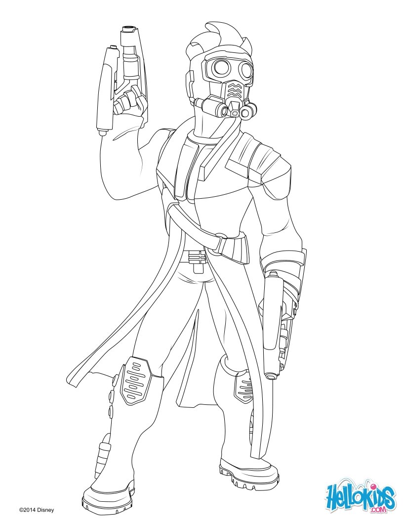 star lord guardians of the galaxy coloring page 7gq