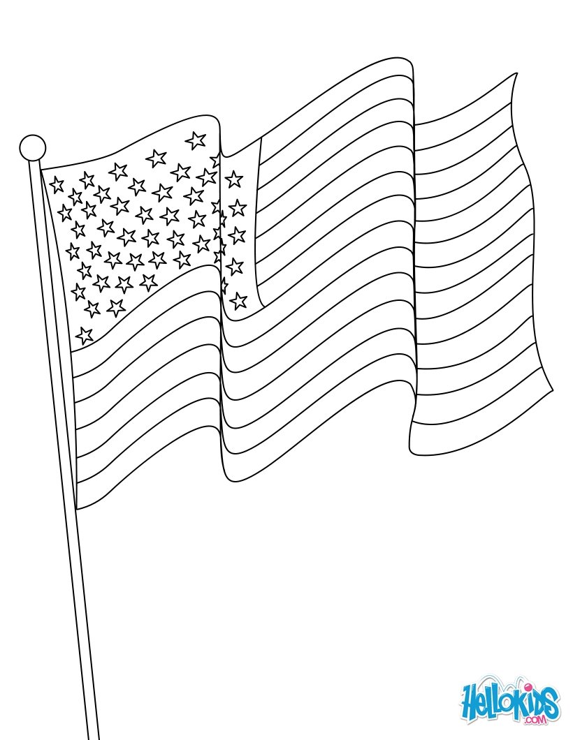 American flag coloring pages   Hellokids.com