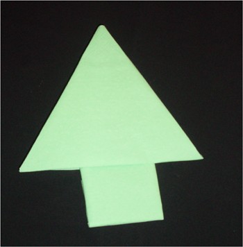Folding a Christmas Tree Napkin craft for kids