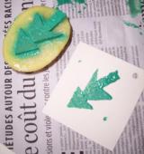 Gift Card Potato Stamp craft for kids